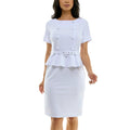 Vestido Nina Leonard Mangas Cortas Liso Botones Para Damas by Nina Leonard