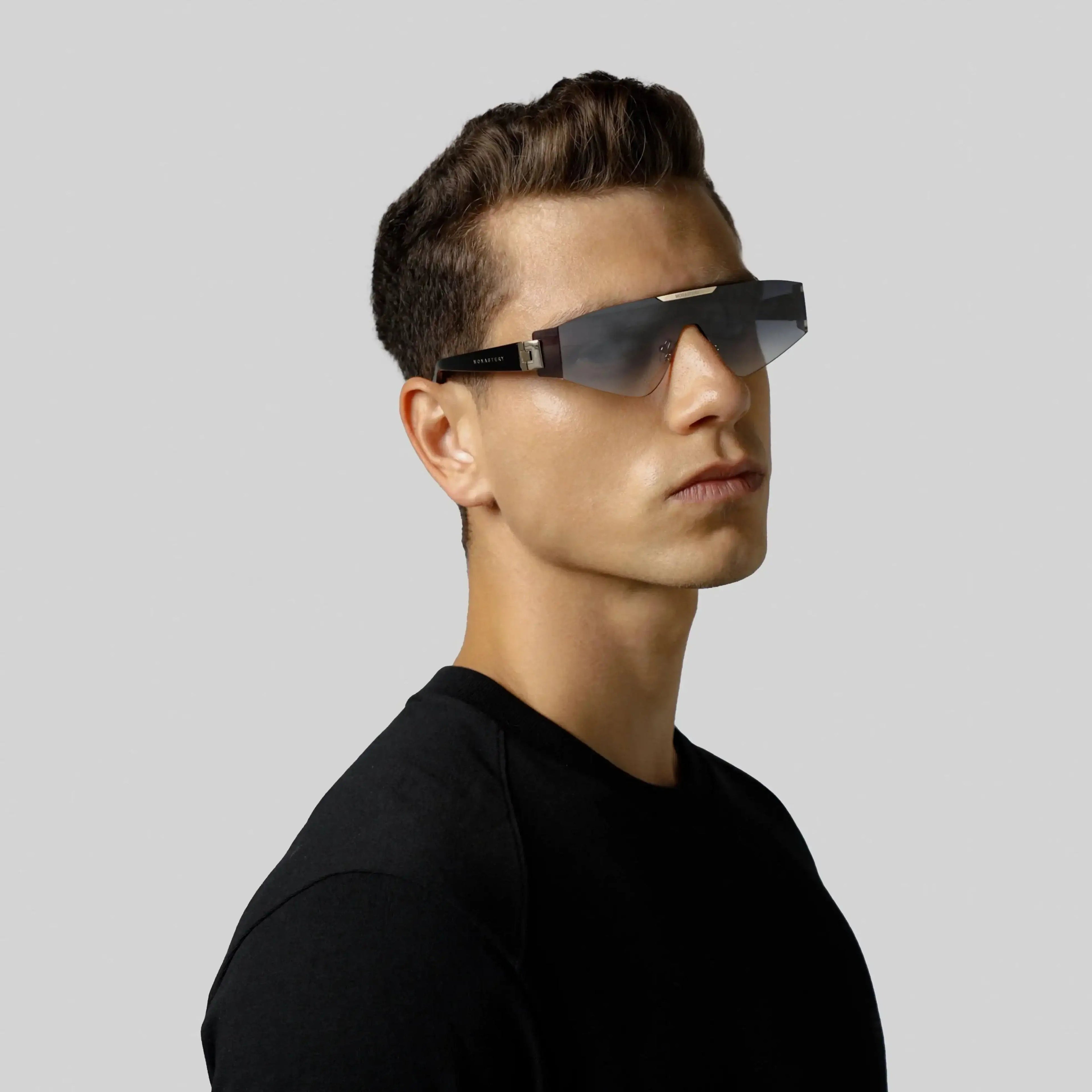 MSS2412-C11-136 LAIN SUNGLASSES MEN SHINY GOLD BLACK GRADIENT GREY - Monastery