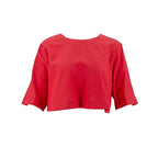 Blusa Love Poem Mangas Cortas Lisa Corta para Damas