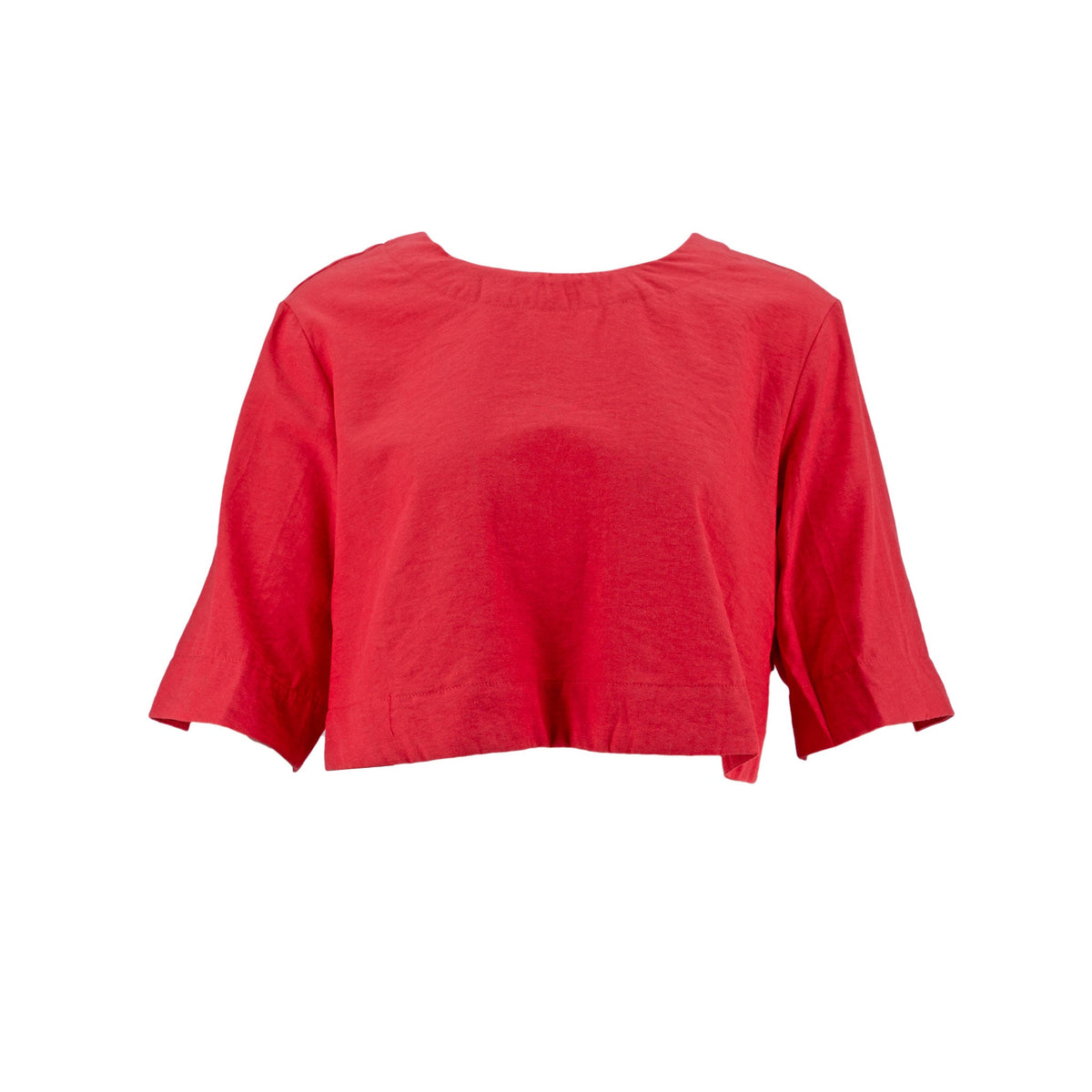 Blusa Love Poem Mangas Cortas Lisa Corta para Damas