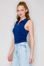 Blusa La Kottee sin Mangas Lisa para Damas – vista 2