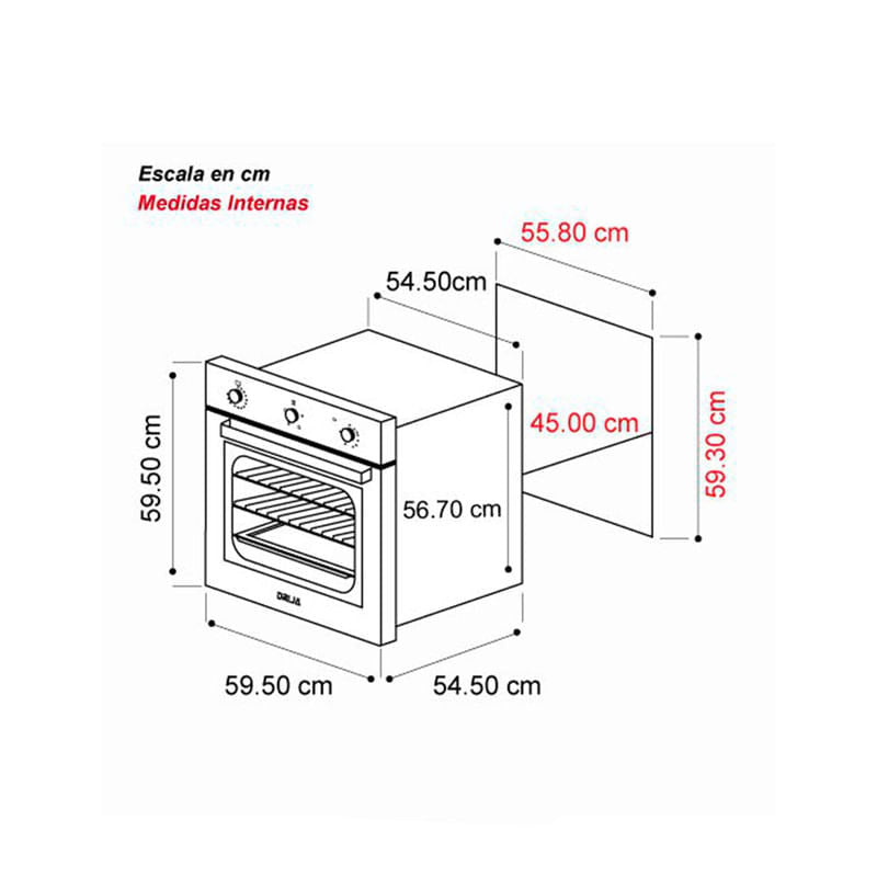 Horno Eléctrico Eléctrico DRIJA Vidrio Templado Negro LATINO 60 BLACK ELÉCTRICO