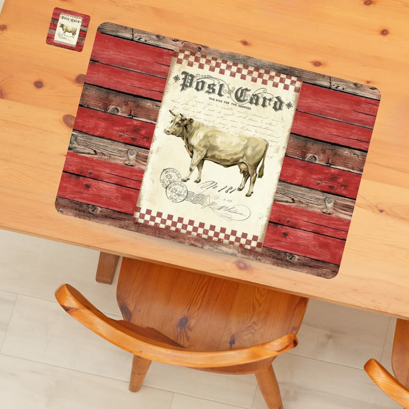 Individuales Reversibles set de 6 rectangular 41*27 cm + 6 Portavasos Lavanda