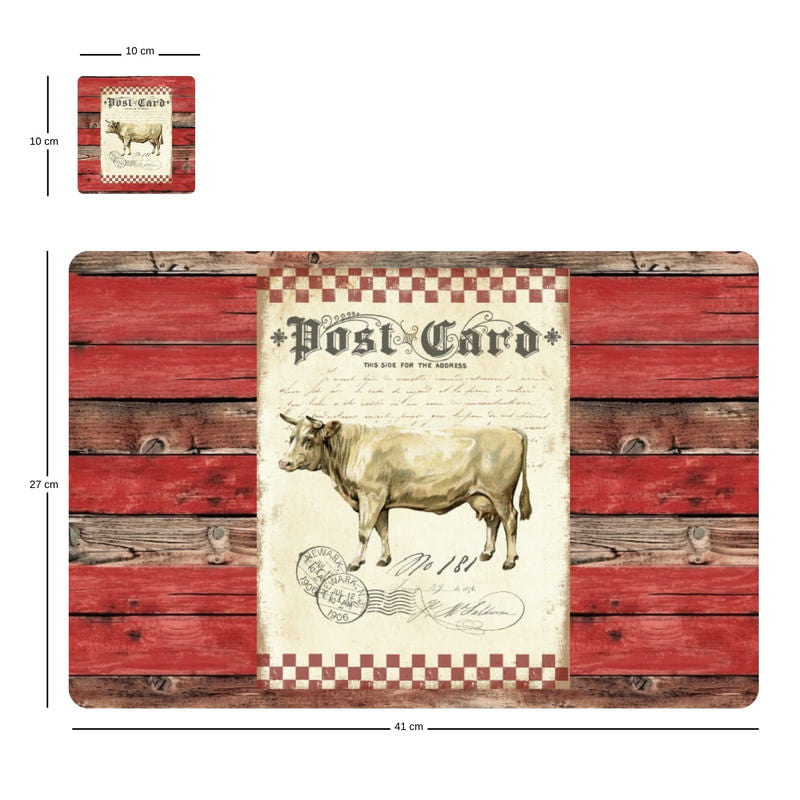 Individuales Reversibles set de 6 rectangular 41*27 cm + 6 Portavasos Lavanda