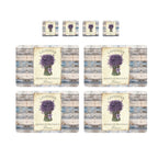 Individuales Reversibles set de 6 rectangular 41*27 cm + 6 Portavasos Lavanda