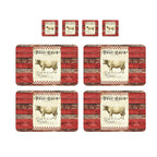 Individuales Reversibles set de 6 rectangular 41*27 cm + 6 Portavasos Lavanda