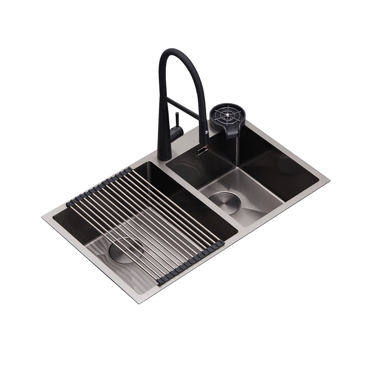Fregador DRIJA Acero Inoxidable Negro LUCCA 84