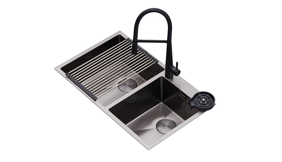 Fregador DRIJA Acero Inoxidable Negro LUCCA 84