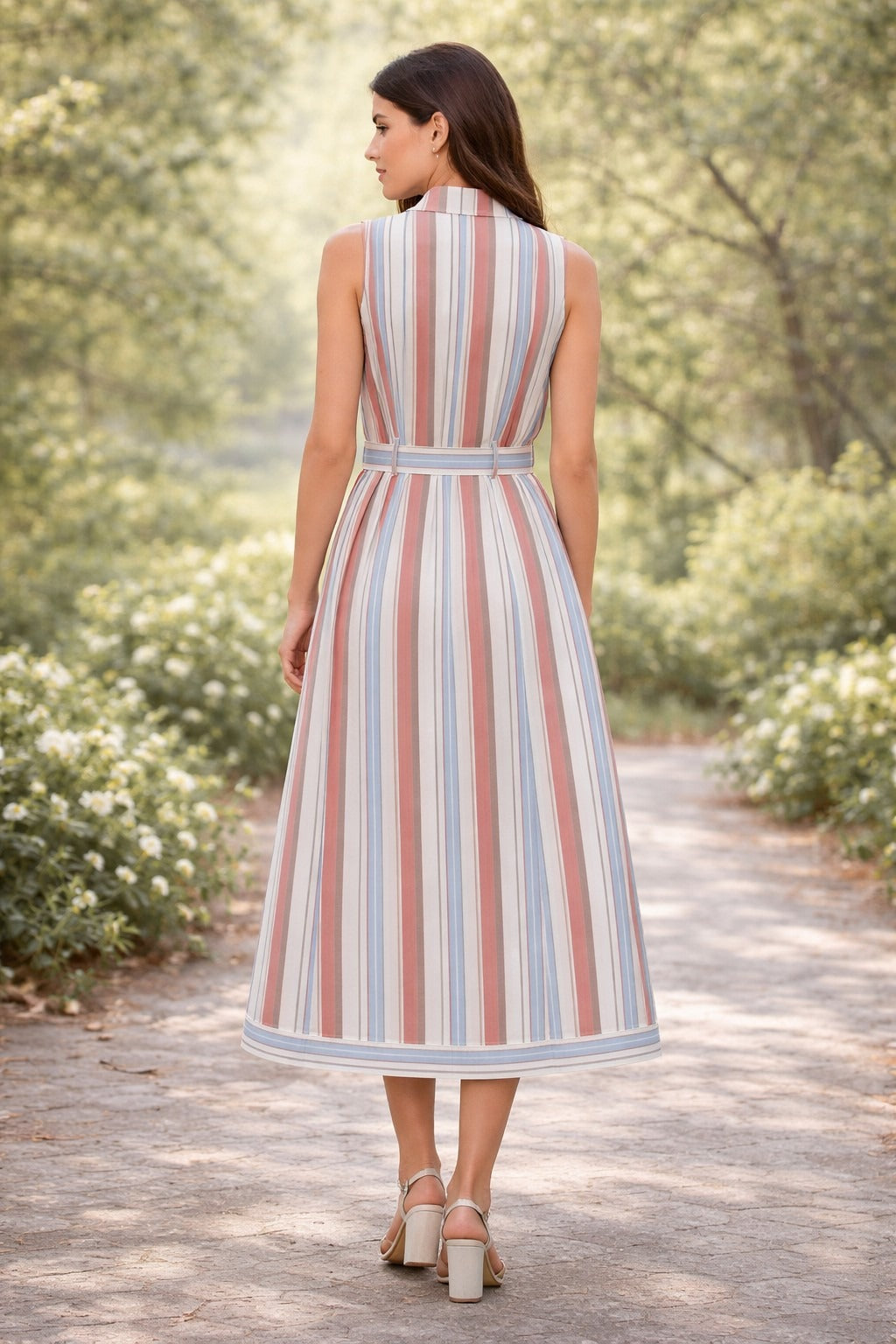 Vestido Available sin Mangas Rayas para Damas