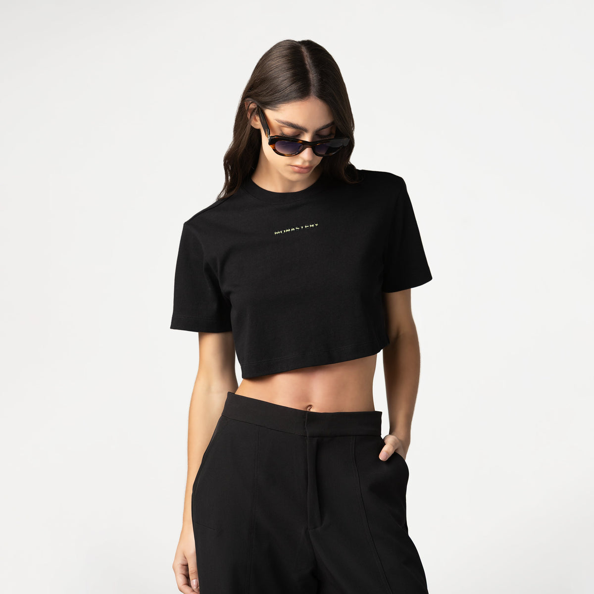 Crop top women, color/material negro, marca Monastery – vista 4