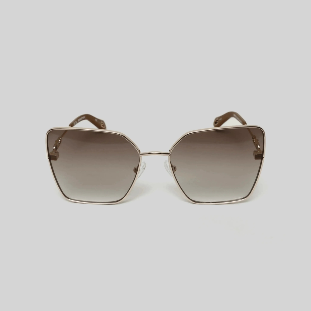 MSS2403-C11-59 MALEN SUNGLASSES WOMEN SHINY GOLD LIGHT BROWN BROWN W/ GOLD MIRROW - Monastery