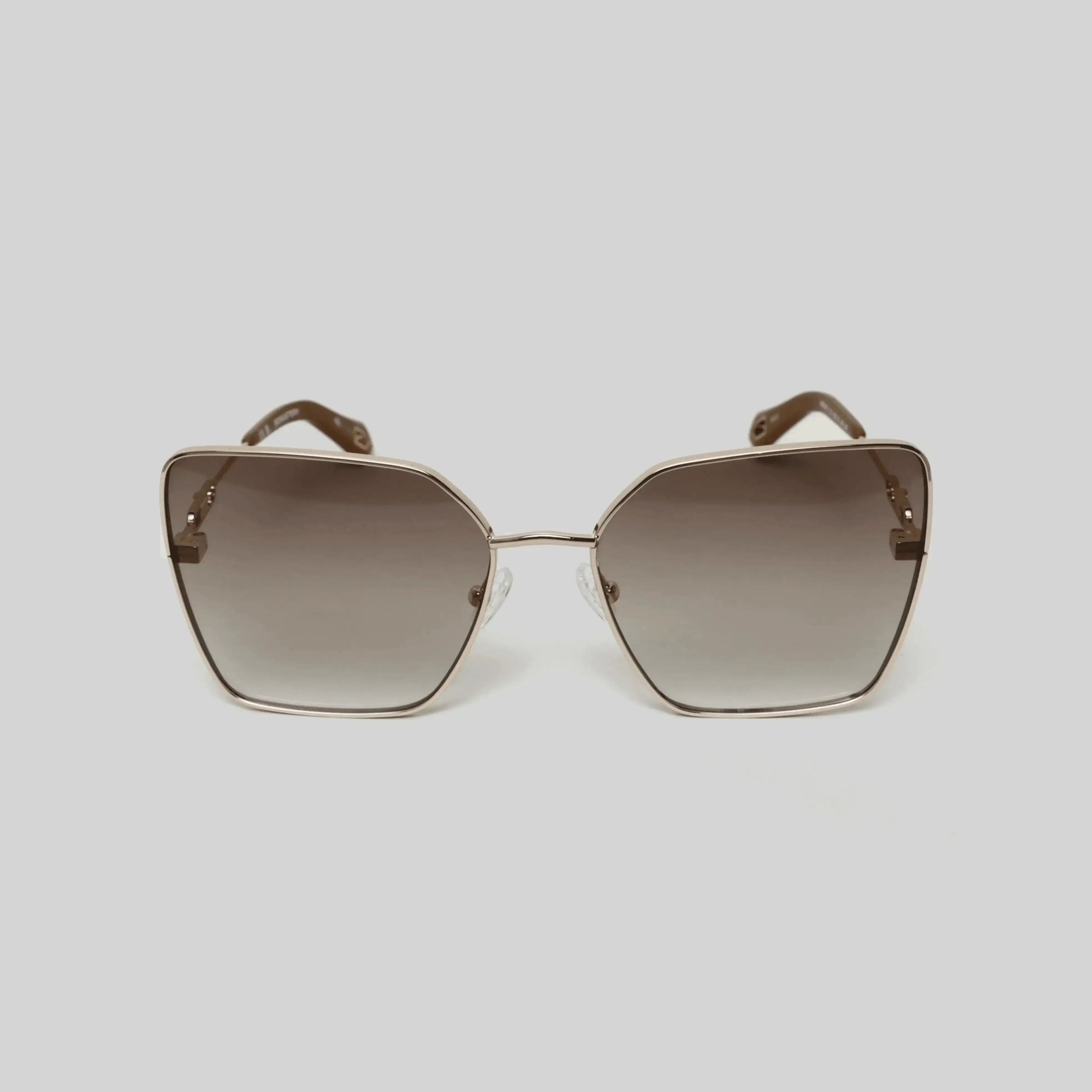 MSS2403-C11-59 MALEN SUNGLASSES WOMEN SHINY GOLD LIGHT BROWN BROWN W/ GOLD MIRROW - Monastery