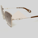 MSS2403-C11-59 MALEN SUNGLASSES WOMEN SHINY GOLD LIGHT BROWN BROWN W/ GOLD MIRROW - Monastery
