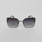 MALEN SUNGLASSES WOMEN SATIN BLACK BLACK GRADIENT GREY - Monastery