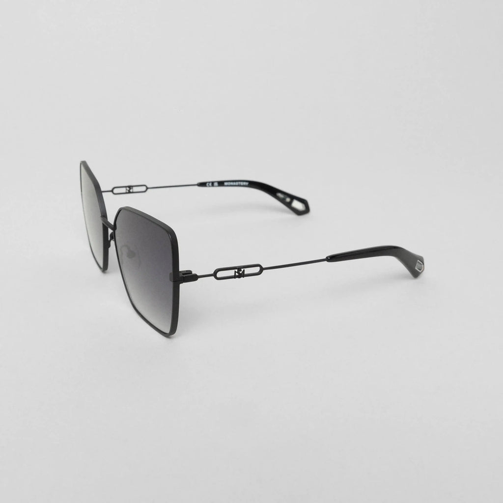 MALEN SUNGLASSES WOMEN SATIN BLACK BLACK GRADIENT GREY - Monastery