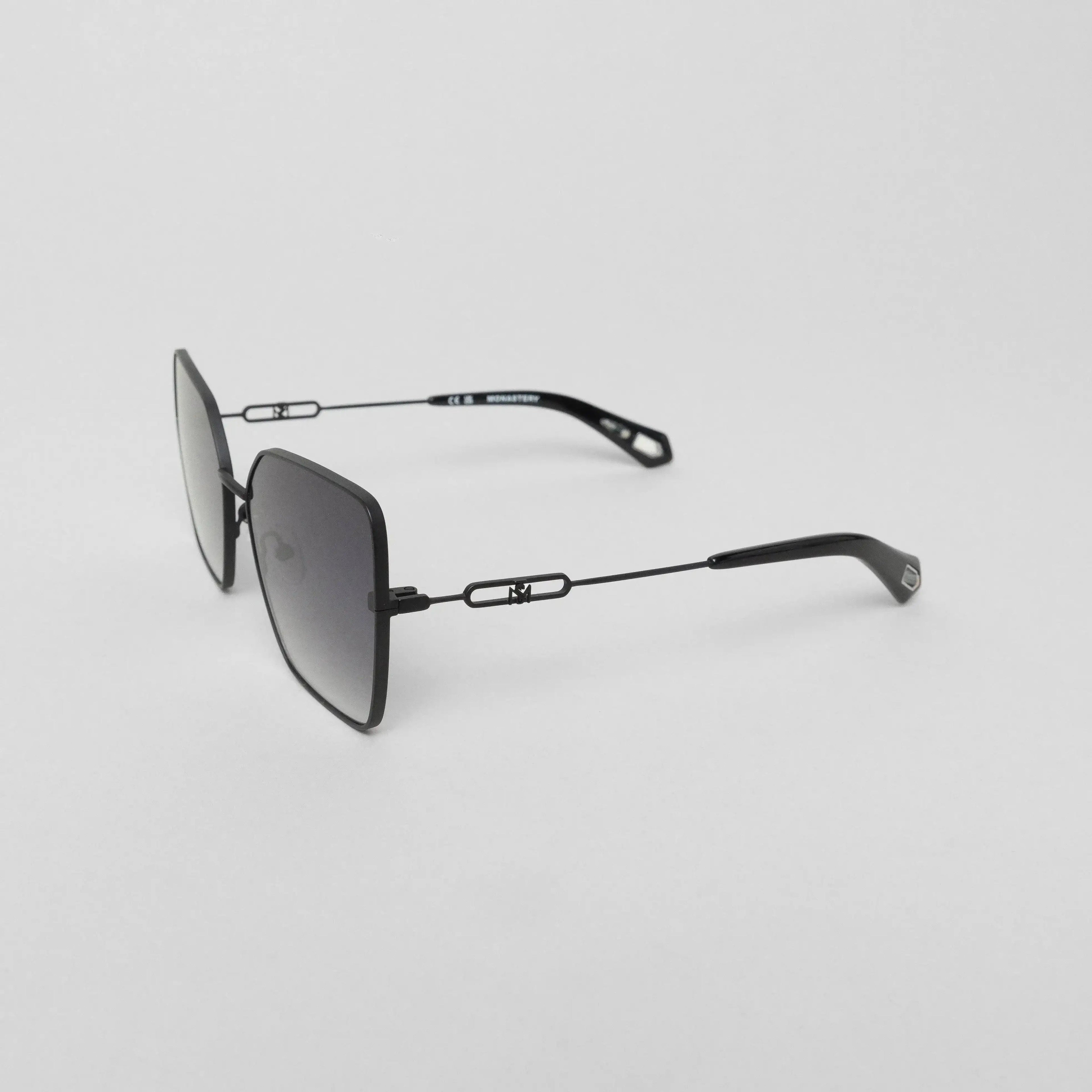 MALEN SUNGLASSES WOMEN SATIN BLACK BLACK GRADIENT GREY - Monastery