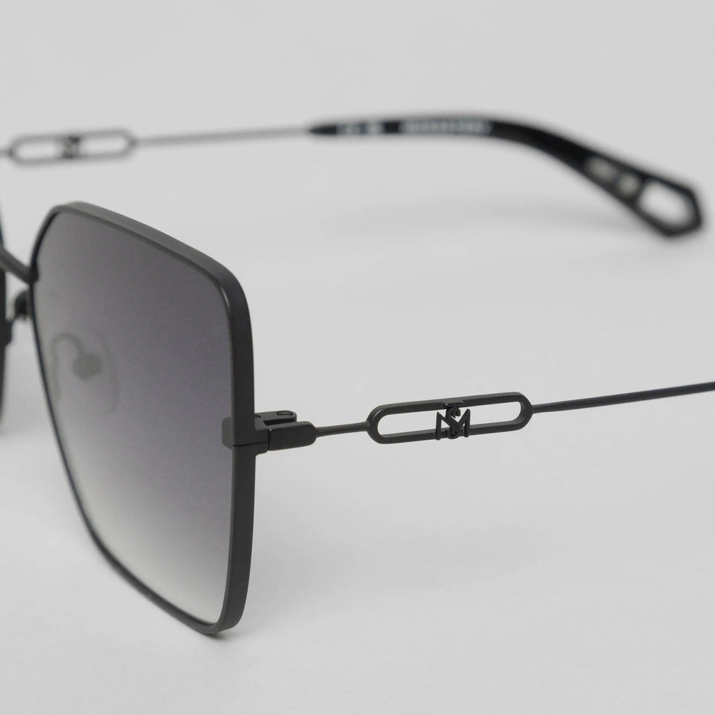 MALEN SUNGLASSES WOMEN SATIN BLACK BLACK GRADIENT GREY - Monastery