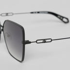 MALEN SUNGLASSES WOMEN SATIN BLACK BLACK GRADIENT GREY - Monastery