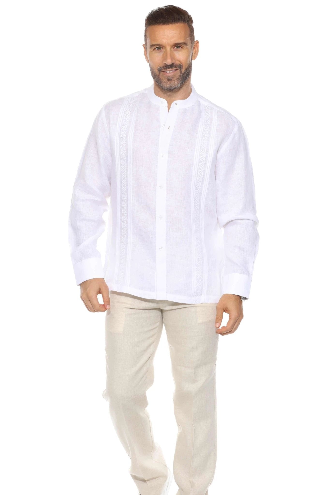 Camisa Mojito Collection Mangas Largas Lisa Cuello Chino Bordados Para Caballeros by Mojito