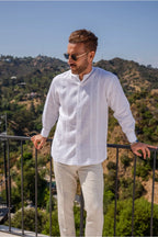 Camisa Mojito Collection Mangas Largas Lisa Cuello Chino Bordados Para Caballeros by Mojito