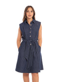 Vestido Essencia sin Mangas Rayas para Damas