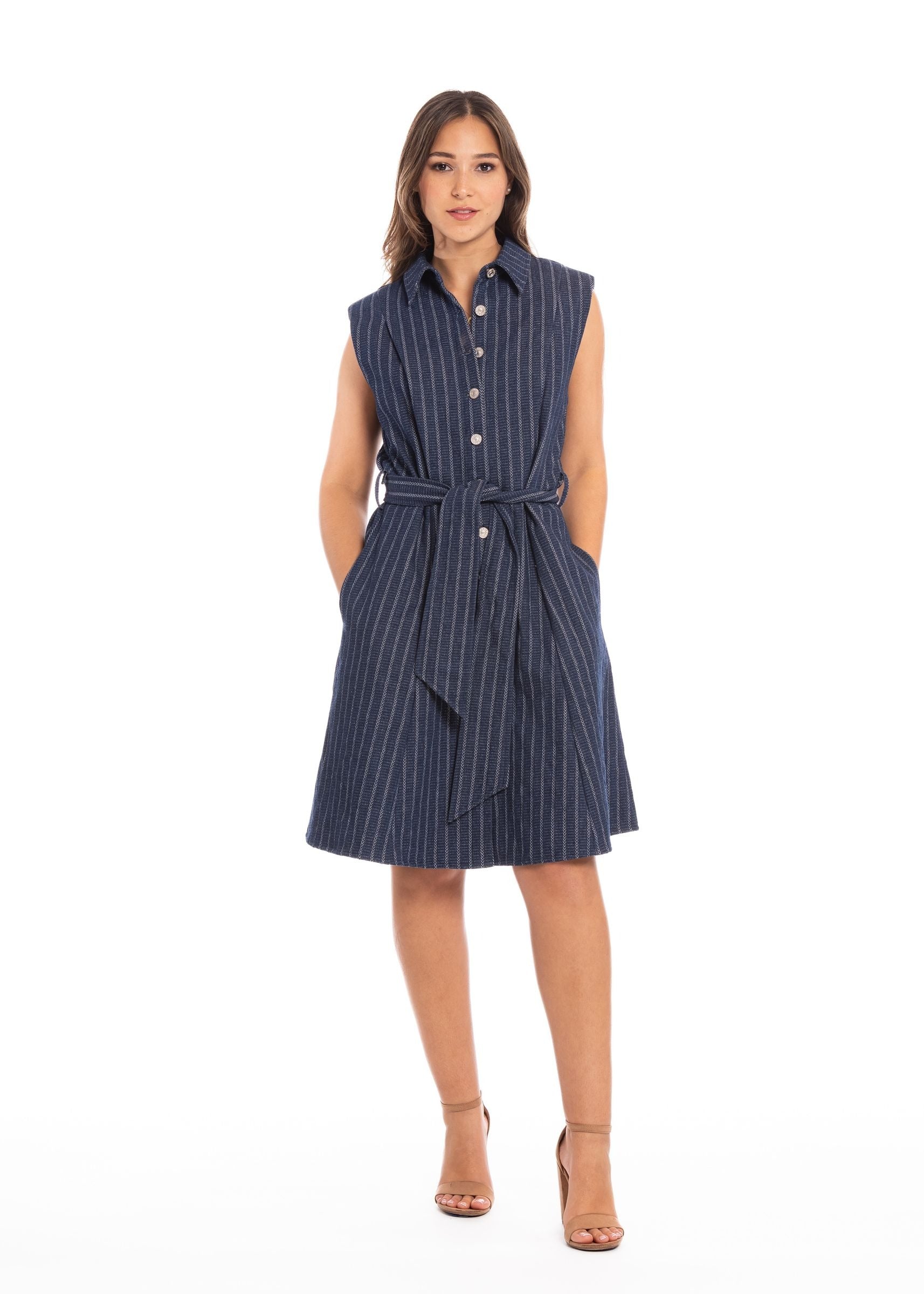 Vestido Essencia sin Mangas Rayas para Damas
