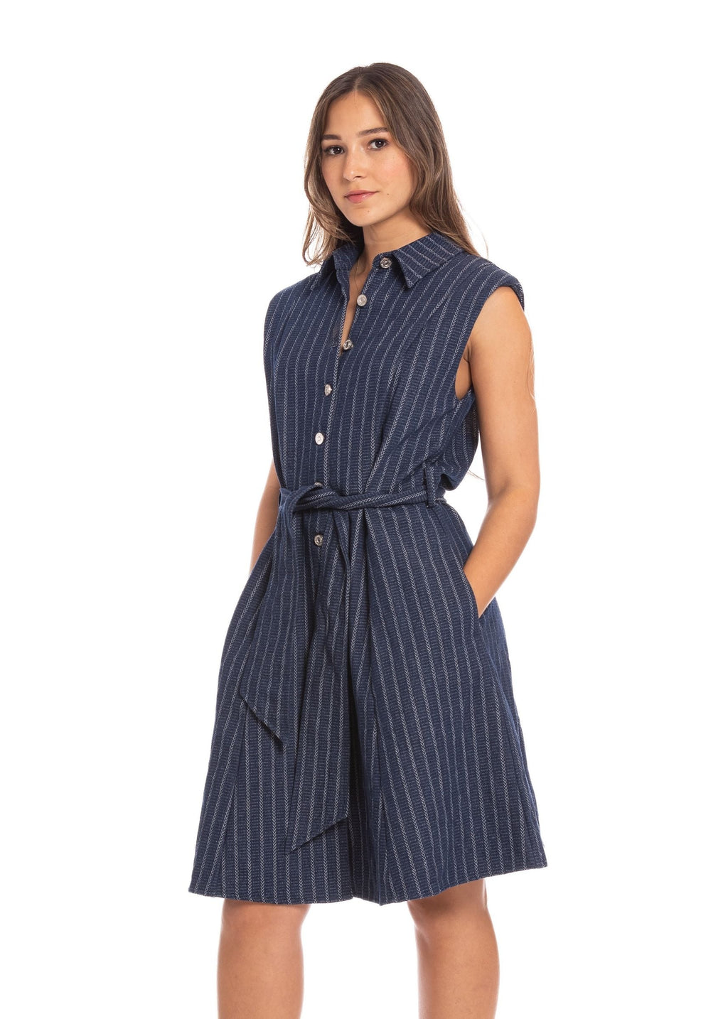 Vestido Essencia sin Mangas Rayas para Damas