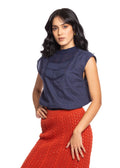Blusa Essencia Mangas Cortas Lisa Encaje para Damas