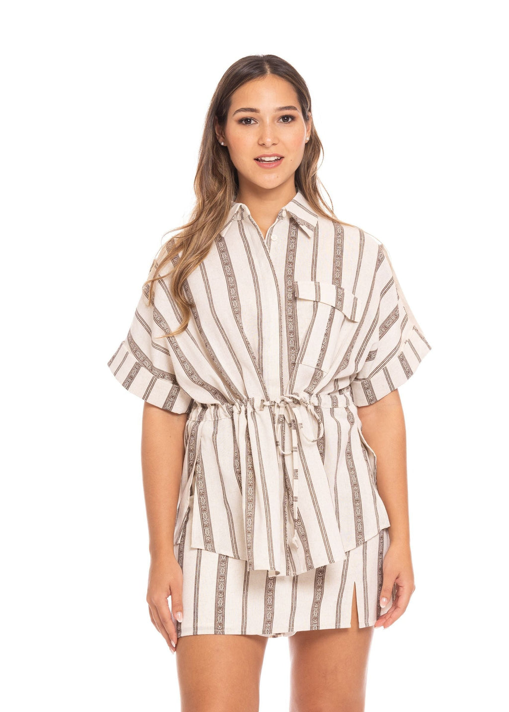 Blusa Essencia Mangas Cortas Rayas para Damas