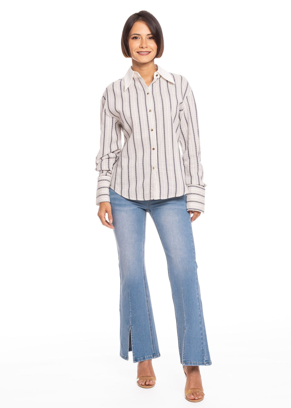 Blusa Essencia Mangas Largas Rayas para Damas
