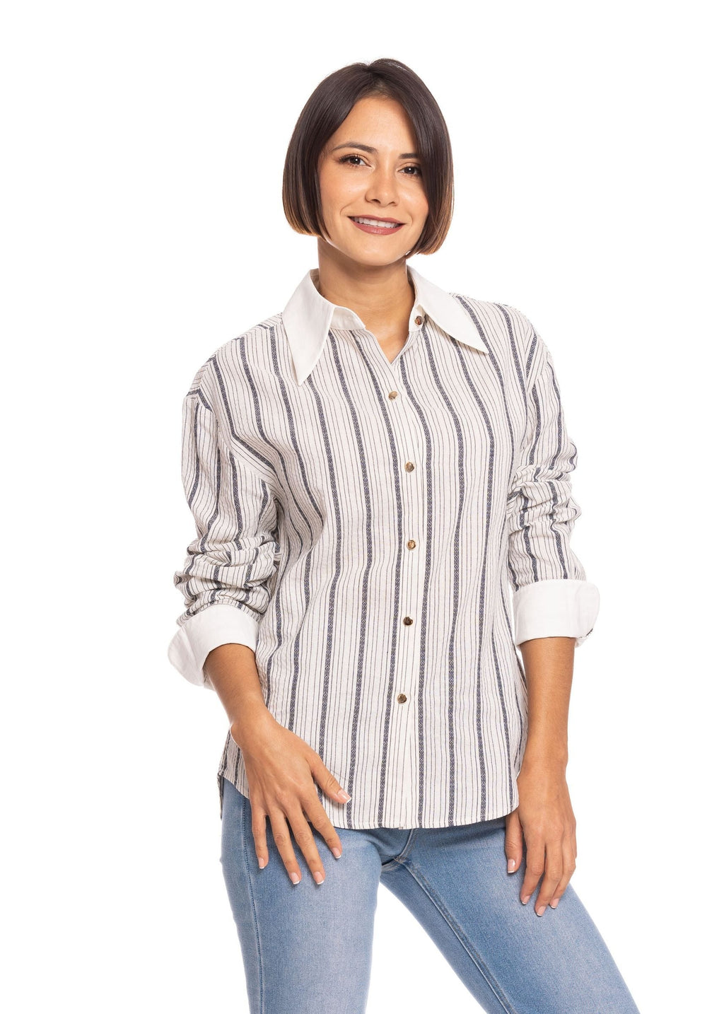 Blusa Essencia Mangas Largas Rayas para Damas