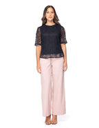 Blusa Essencia Mangas Cortas Lisa Encaje Para Damas by Essencia