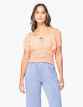 Blusa Essencia Mangas Cortas Lisa Encaje para Damas
