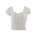 Blusa Essencia Mangas Cortas Lisa Encaje para Damas