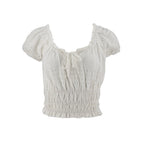 Blusa Essencia Mangas Cortas Lisa Encaje para Damas