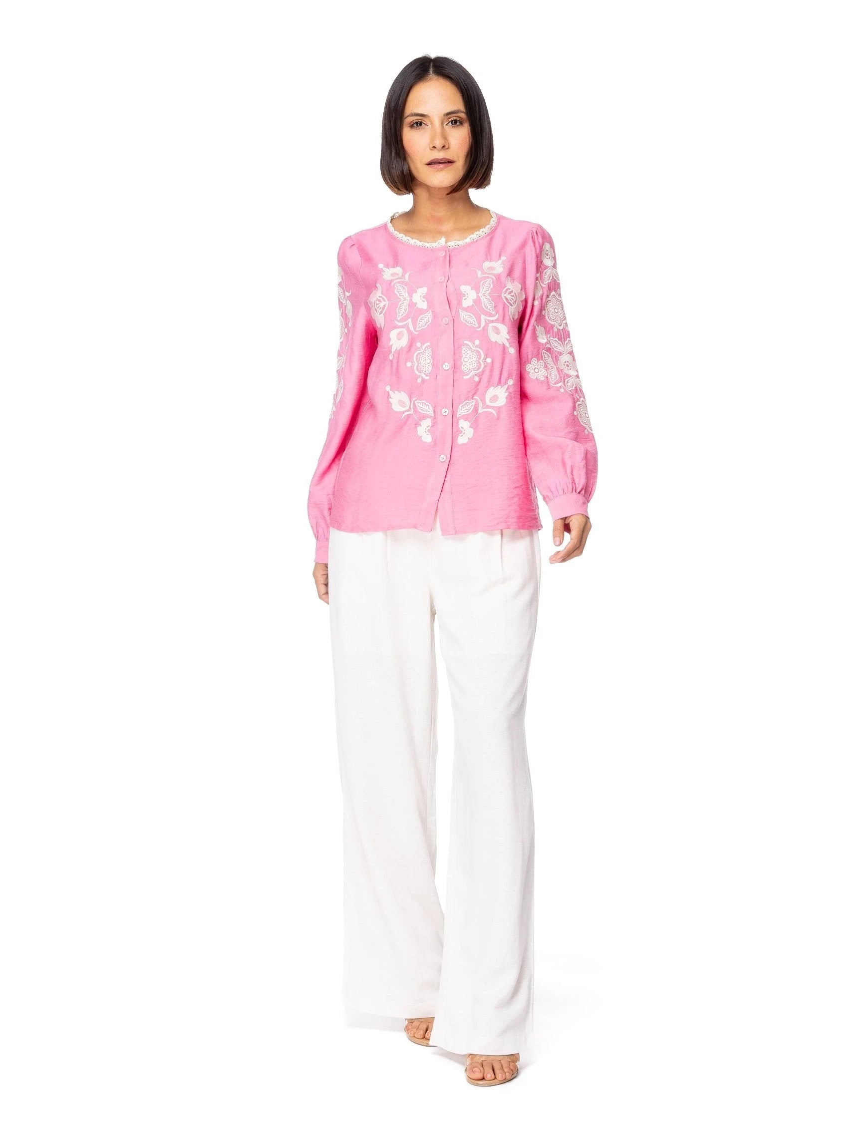 Blusa Essencia Mangas Largas Bordada Para Damas by Essencia