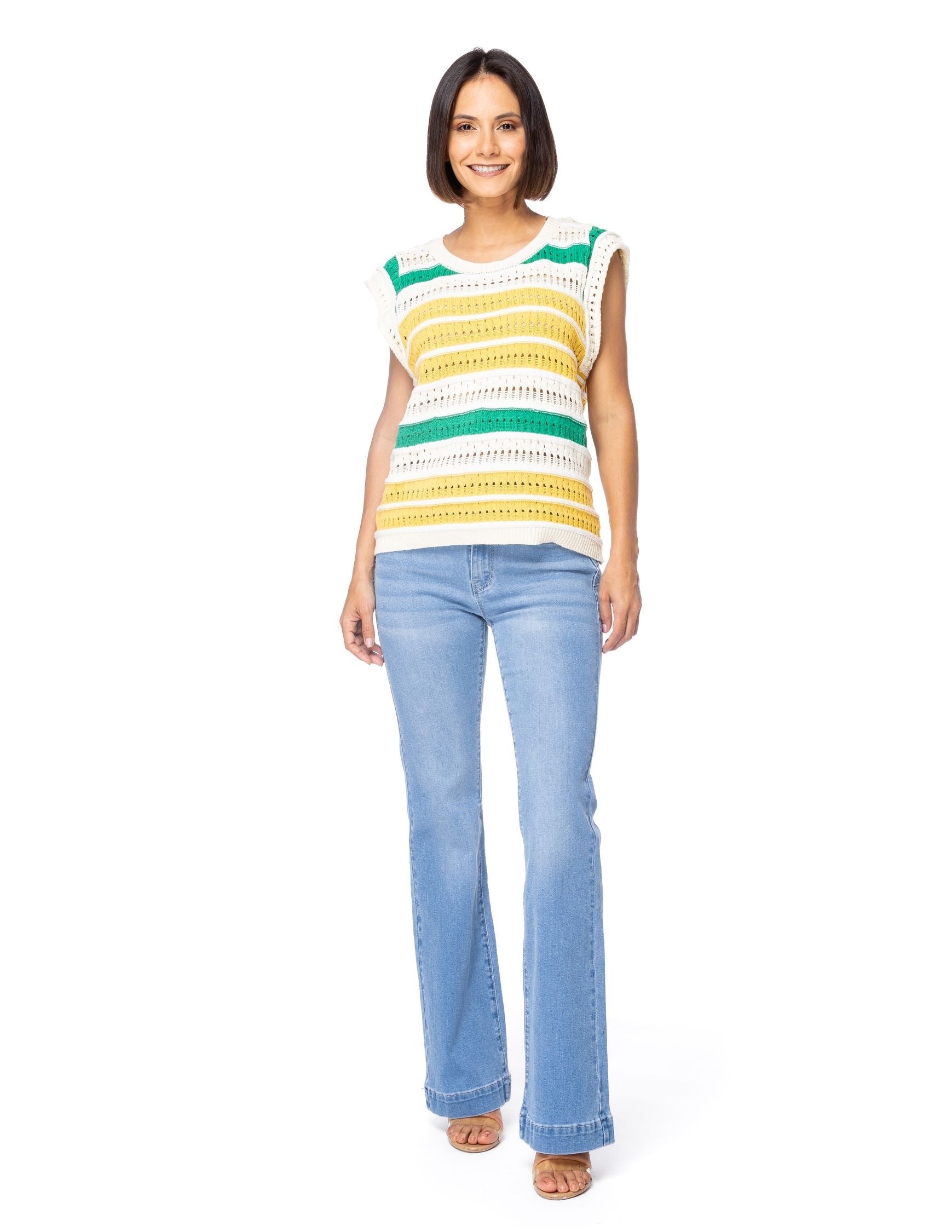 Blusa Essencia Mangas Cortas Rayas para Damas