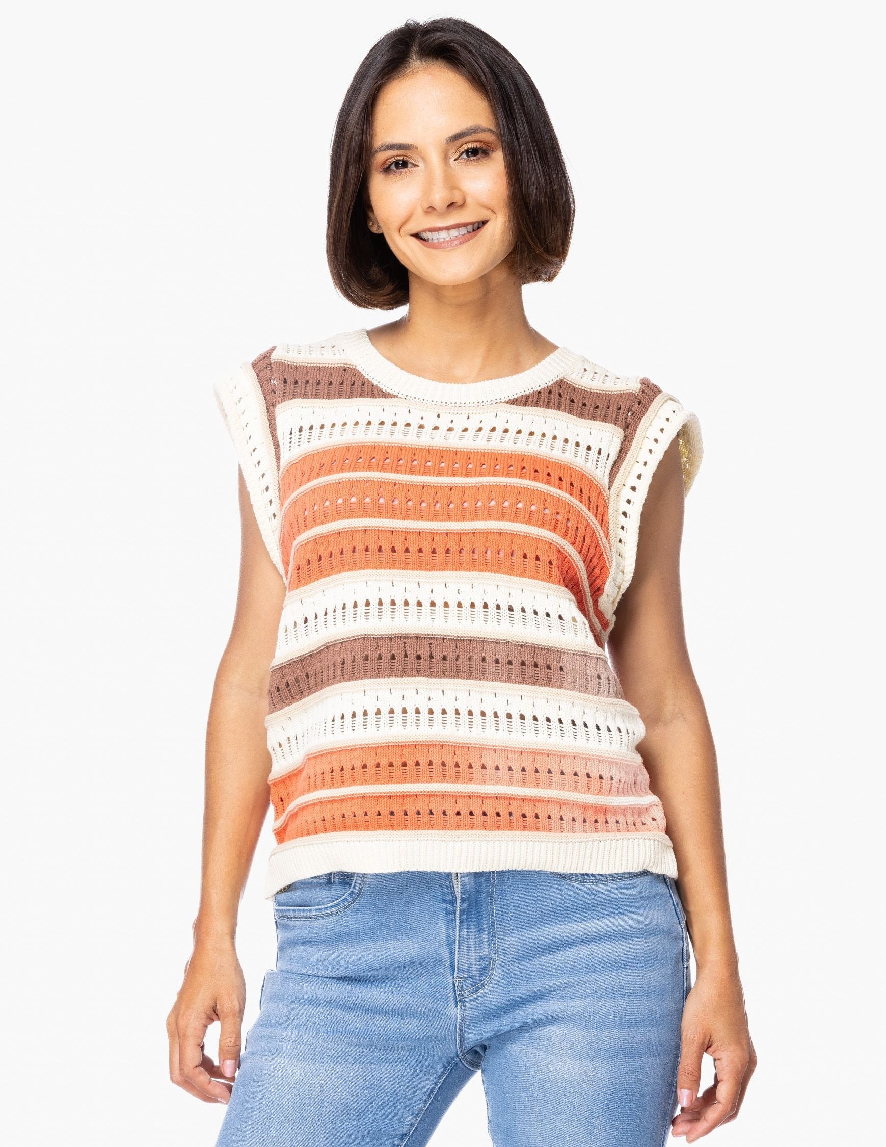 Blusa Essencia Mangas Cortas Rayas para Damas