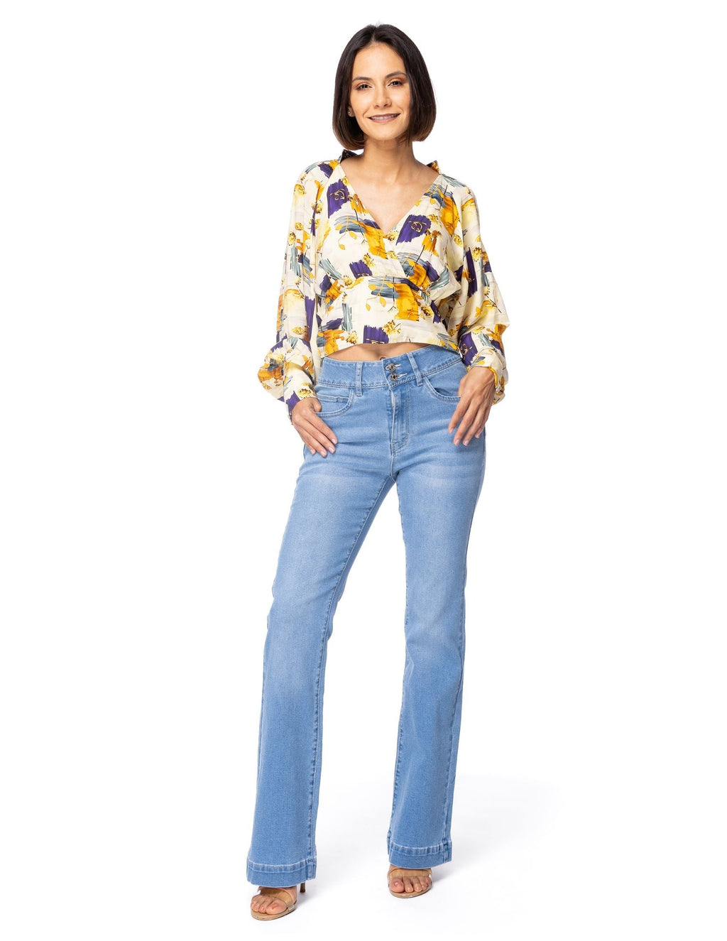 Blusa Essencia Mangas Largas Estampado para Damas