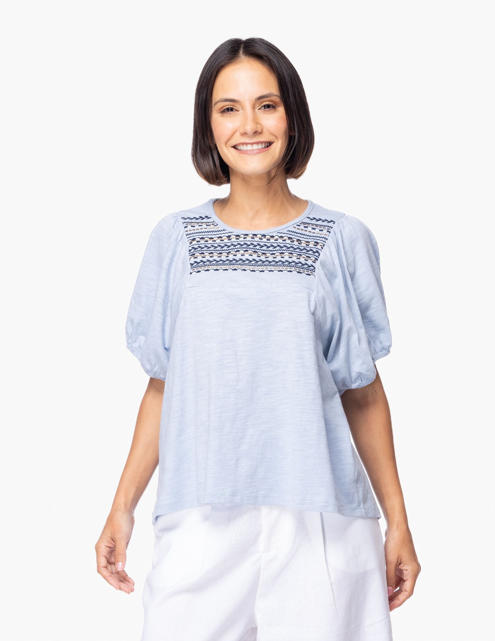 Blusa Essencia Mangas Cortas Estampado para Damas