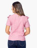 Blusa Essencia Mangas Cortas Liso Vuelo Para Damas by Essencia