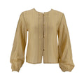 Blusa Essencia Mangas Largas Rayas para Damas – BEIGE