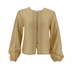 Blusa Essencia Mangas Largas Rayas para Damas – BEIGE
