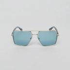 MOAD SUNGLASSES SHINY SILVER BLUE HORN BLUE - Monastery