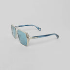 MOAD SUNGLASSES SHINY SILVER BLUE HORN BLUE - Monastery