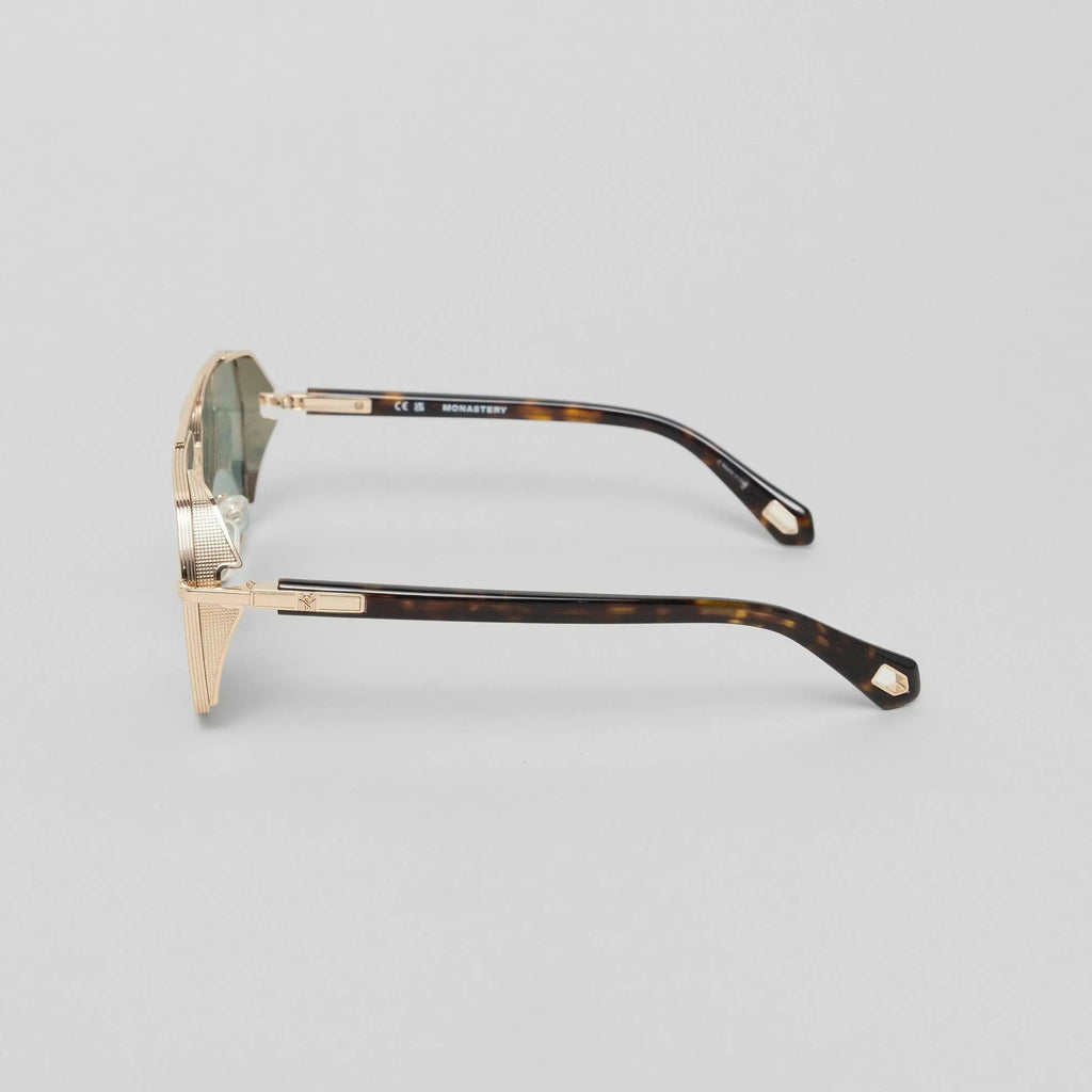 MOAD SUNGLASSES SHINY GOLD DEMI GREEN - Monastery