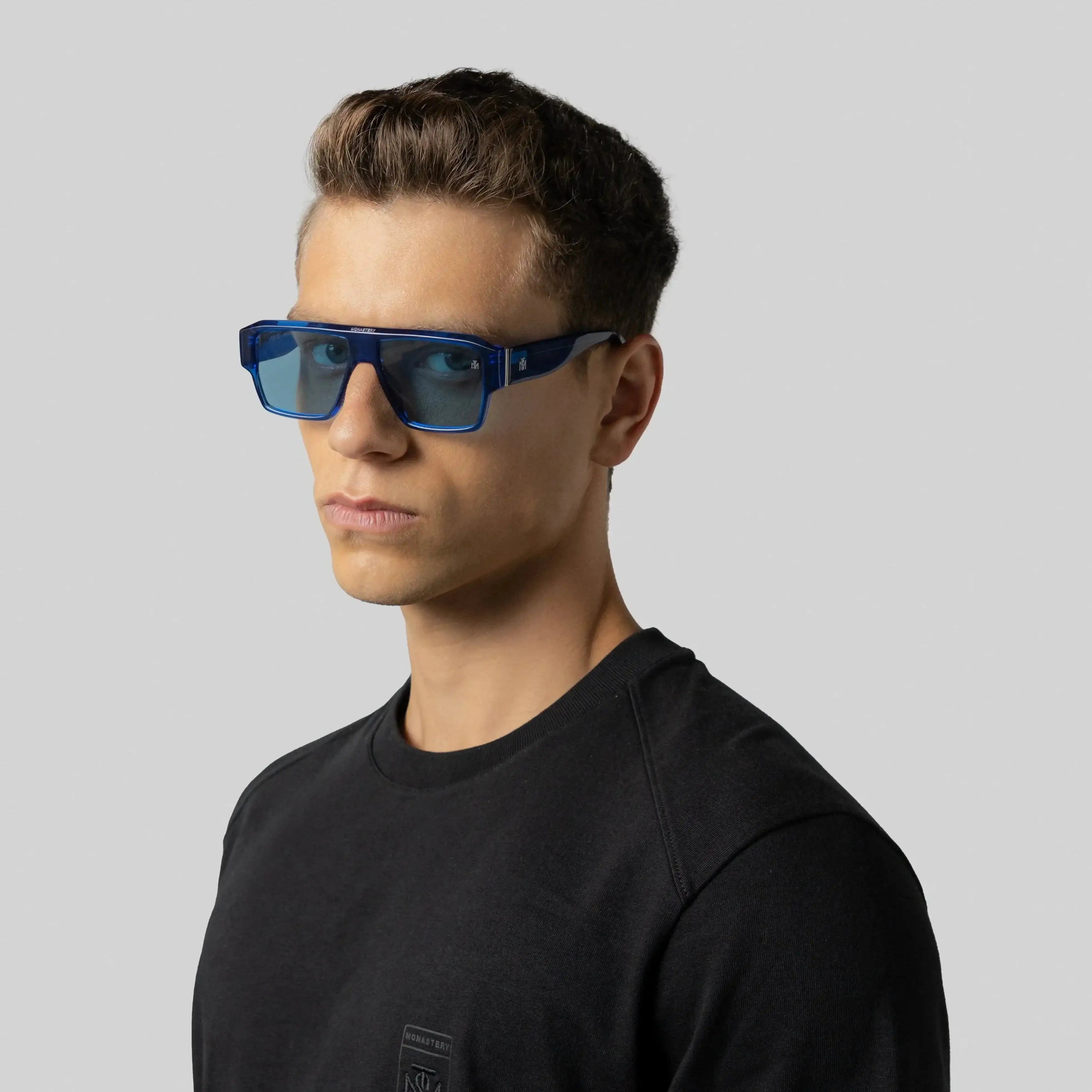 MSS2405-C5-55 MAX SUNGLASSES MEN TRANSPARENT BLUE SHINY SILVER BLUE - Monastery