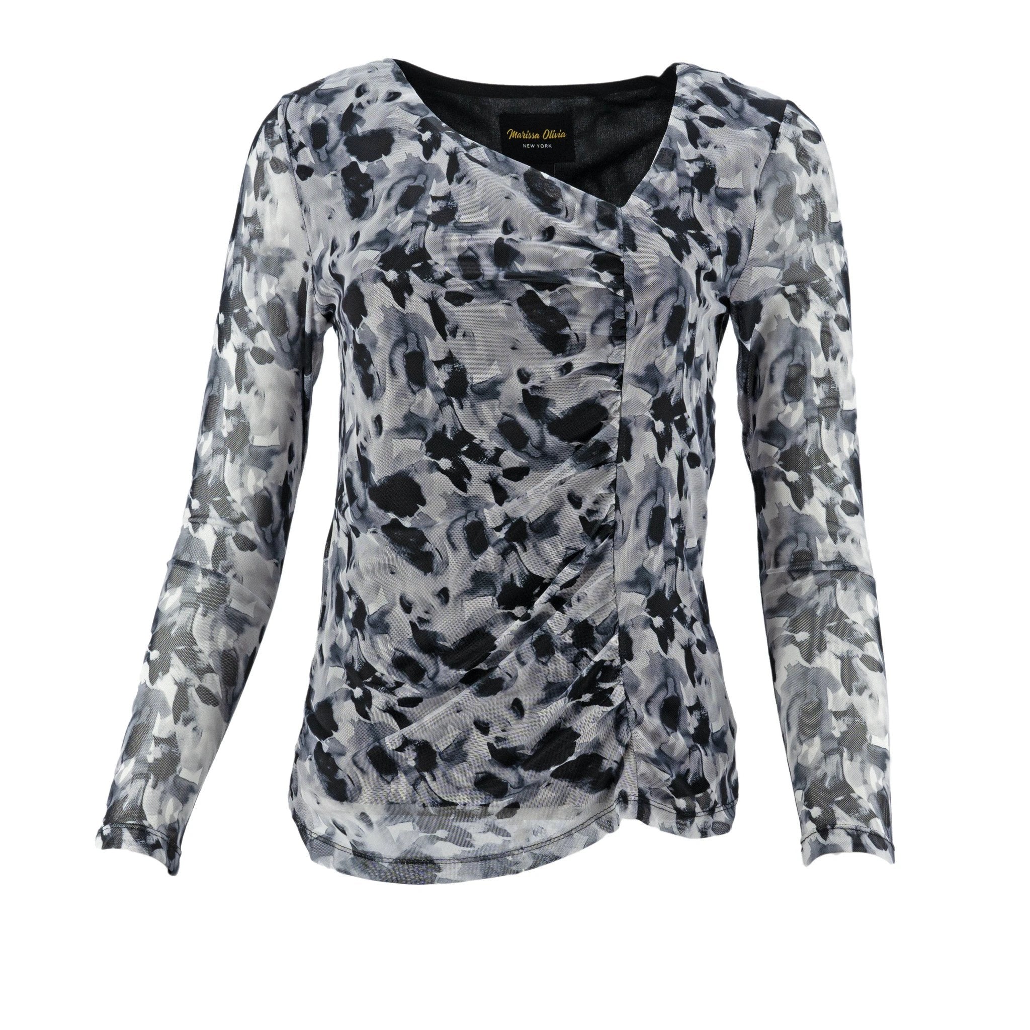 Blusa Marissa Olivia Mangas Largas Estampada P/ Damas by Charmeuse