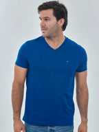 Camiseta Tommy Hilfiger Mangas Cortas Lisa Cuello V P/ Caballeros MW0MW10838 by Tommy Hilfiger