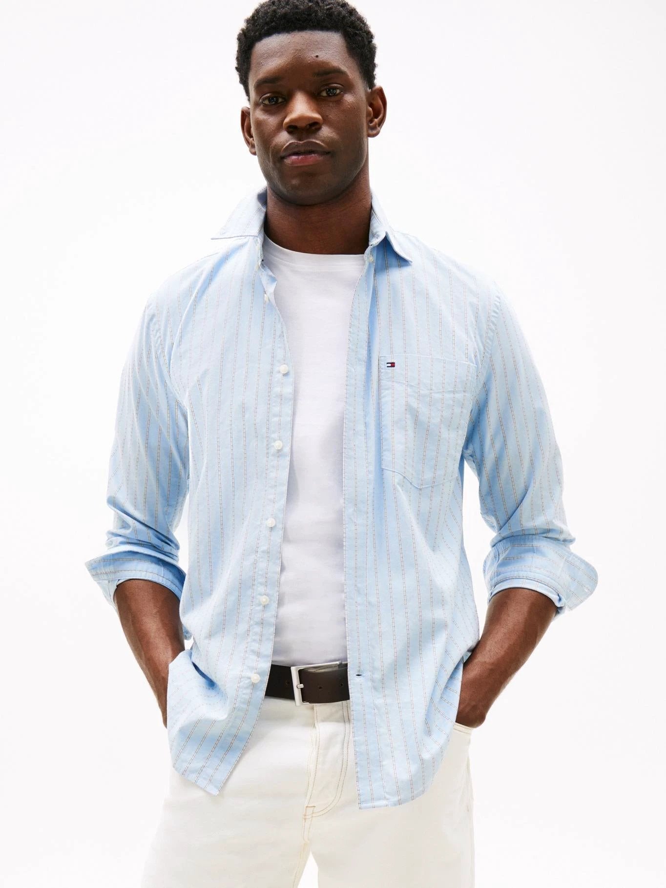 Camisa Tommy Hilfiger Mangas Largas Rayas Para Caballeros by Tommy Hilfiger